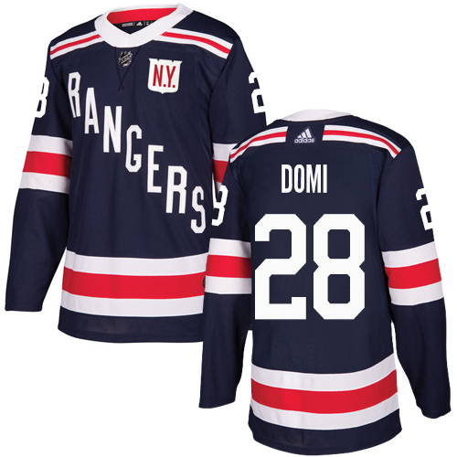 Adidas Rangers #28 Tie Domi Navy Blue Authentic 2018 Winter Classic Stitched NHL Jersey - Click Image to Close